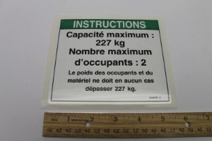 Genie Lift Part # 37052FRGT - DECAL,NOTICE,MAX LOAD 500 LBS, EA