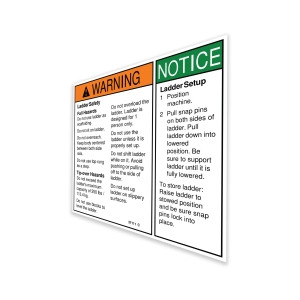 Genie Lift Part # 37111GT - DECAL,WARNING,LADDER SAFE/SET, EA