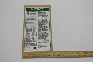 Genie Lift Part # 37142GT - DECAL,NOTICE,OPER.INST.,AWP-S, EA