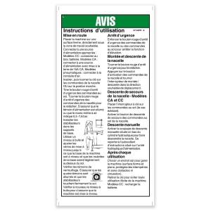 Genie Lift Part # 37142FRGT - DECAL,NOTICE,OPER.INST.,AWP-S, EA