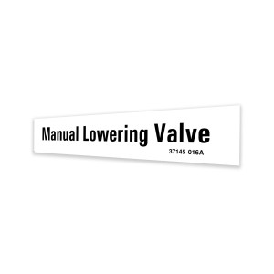 Genie Lift Part # 37145GT - DECAL, MANUAL LOWERING VALVE, EA