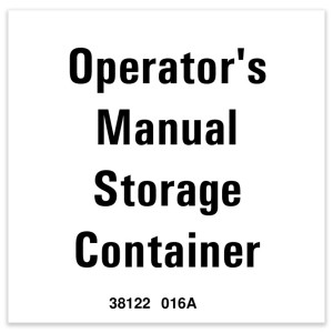 Genie Lift Part # 38122GT - DECAL,LABEL, OM STORAGE, EA
