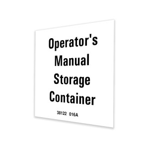 Genie Lift Part # 38122GT - DECAL,LABEL, OM STORAGE, EA