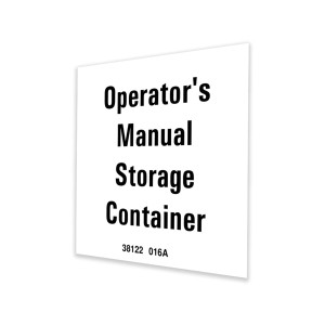 Genie Lift Part # 38122GT - DECAL,LABEL, OM STORAGE, EA