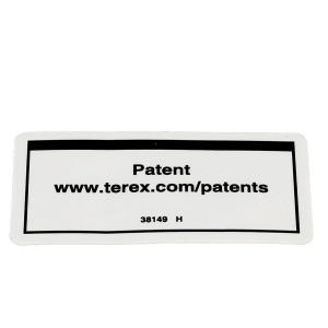 Genie Lift Part # 38149GT - DECAL LABEL PATENTS, EA