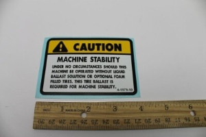 Genie Lift Part # 4-1579-10GT - MACHINE STABILITY DECAL, EA