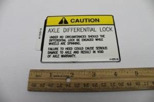 Genie Lift Part # 4-1579-14GT - DECAL, AXLE LOCK DIFF., EA