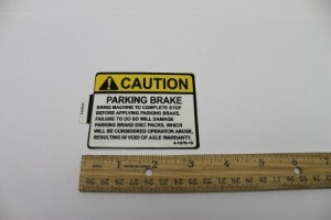 Genie Lift Part # 4-1579-15GT - DECAL, PARKING BRAKE, EA