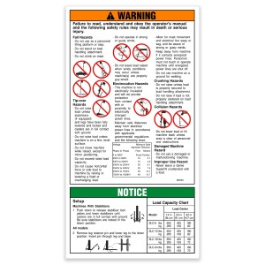 Genie Lift Part # 40513GT - DECAL,WARNING/SAFETY-SLC, EA