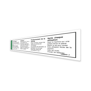 Genie Lift Part # 43089FRGT - DECAL,INSTR-OPER,GCP, EA