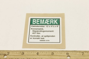 Genie Lift Part # 43093DAGT - DECAL, NOTICE, TIRE SPECS, EA