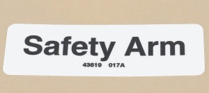 Genie Lift Part # 43619GT - DECAL LABEL SAFETY ARM, EA