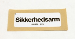 Genie Lift Part # 43619DAGT - DECAL, LABEL, SAFETY ARM, EA