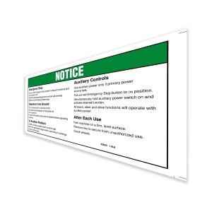 Genie Lift Part # 43653GT - DECAL,NOTICE,GRD OPER INSTRUCT, EA