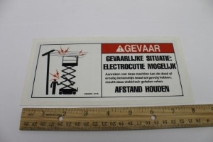 Genie Lift Part # 43696DUGT - DECAL,DANGER,ELEC HAZARD,GS, EA