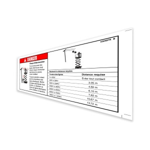 Genie Lift Part # 43696FRGT - DECAL,DANGER,ELEC HAZARD, GS, EA