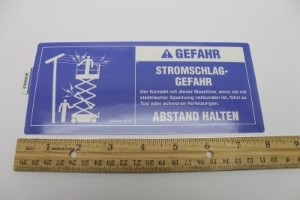 Genie Lift Part # 43696GRGT - DECAL,DANGER,ELEC HAZARD, GS, EA