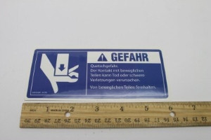 Genie Lift Part # 44255GRGT - DECAL,DANGER,CRUSHING HAZARD, EA