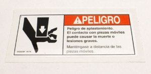 Genie Lift Part # 44255SPGT - DECAL,DANGER,CRUSHING HAZARD, EA