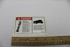 Genie Lift Part # 44737FRGT - DECAL, DANGER-TIP-OVR,TRAYS, EA
