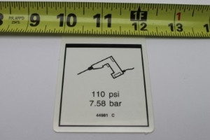 Genie Lift Part # 44981GT - DECAL LABEL AIRLINE 110PSI, EA