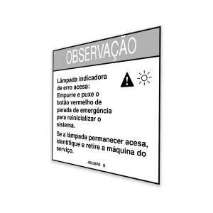 Genie Lift Part # 46238PBGT - DECAL,NOTICE,ERROR LIGHT, EA