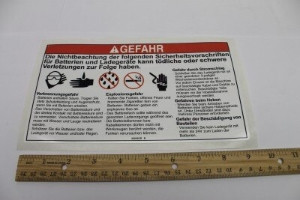 Genie Lift Part # 46262GRGT - DECAL,DANGER,BATTERY SAFETY, EA