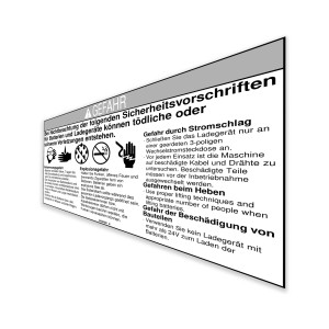 Genie Lift Part # 46262GRGT - DECAL,DANGER,BATTERY SAFETY, EA