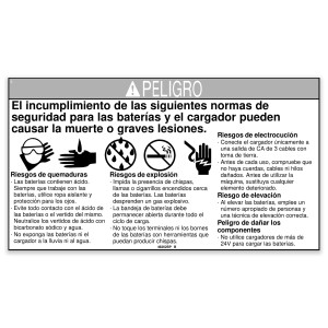 Genie Lift Part # 46262SPGT - DECAL,DANGER,BATTERY SAFETY, EA