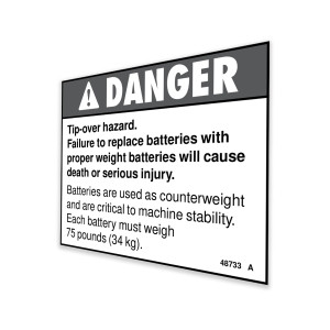 Genie Lift Part # 48733GT - DECAL,DANGER,TIP-OVER HAZARD, EA