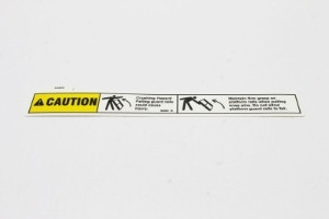 Genie Lift Part # 52494GT - DECAL,CAUTION,CRUSH HAZ, RAILS, EA