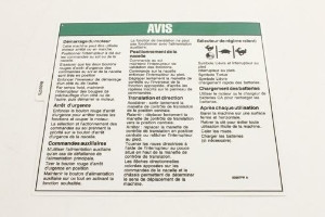 Genie Lift Part # 52597FRGT - DECAL,NOTICE,OPER INST BE, EA