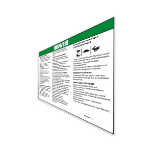 Genie Lift Part # 52597GRGT - DECAL, NOTICE, OPER INST BE, EA