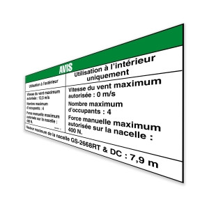 Genie Lift Part # 52674FRGT - DECAL,NOTICE,SIDE FRC,2668CE, EA