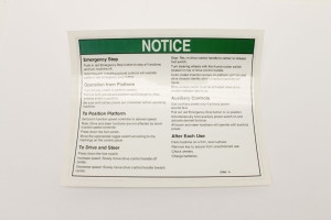 Genie Lift Part # 52946GT - DECAL,NOTICE,OP INST,PLAT,Z45D, EA