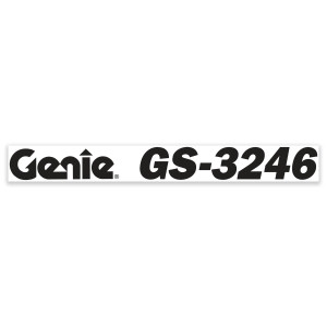 Genie Lift Part # 62058GT - DECAL,COSMETIC,GENIE GS-3246, EA