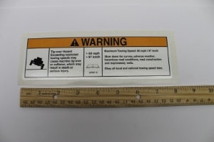 Genie Lift Part # 62707GT - DECAL,WARNING,MAX TOWING SPEED, EA