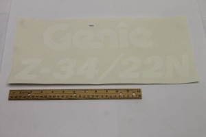 Genie Lift Part # 62933GT - DECAL,COSM,GENIE Z-34/22N(BOX), EA