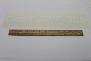 Genie Lift Part # 62993GT - DECAL,COSMETIC,GENIE AWP-30S, EA