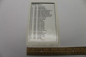 Genie Lift Part # 65053GT - DECAL,LABEL,FAULT CODES, EA