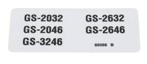Genie Lift Part # 65058GT - DECAL, LABEL, GS32/46, EA