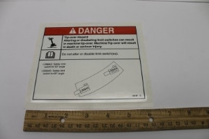 Genie Lift Part # 65187GT - DECAL,DANGER DO NOT ALTER SWTC, EA