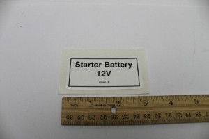 Genie Lift Part # 72168GT - DECAL,LABEL,STARTER BATTERY, EA