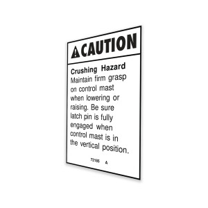 Genie Lift Part # 72185GT - DECAL,CAUTION,CRUSHING HAZARD, EA
