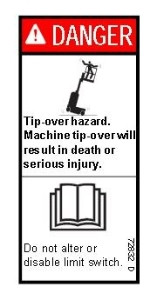 Genie Lift Part # 72832GT - DECAL,DANGER,DO NOT ALTER SWTC, EA