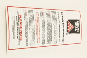 Genie Lift Part # 77398GT - DECAL,TIRE SEALANT,3.25 X 7.5, EA