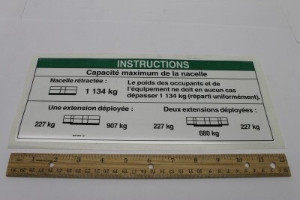Genie Lift Part # 82213FRGT - DECAL,NOTICE,MX CP,GS84 1&2 DK, EA