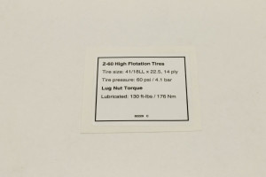 Genie Lift Part # 82229GT - DECAL,NOTICE,HI FLOAT TIRES, EA