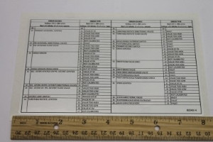 Genie Lift Part # 82243GT - DECAL FAULT CODE, EA