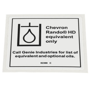 Genie Lift Part # 82366GT - DECAL, LABEL - CHEVRON RANDO, EA